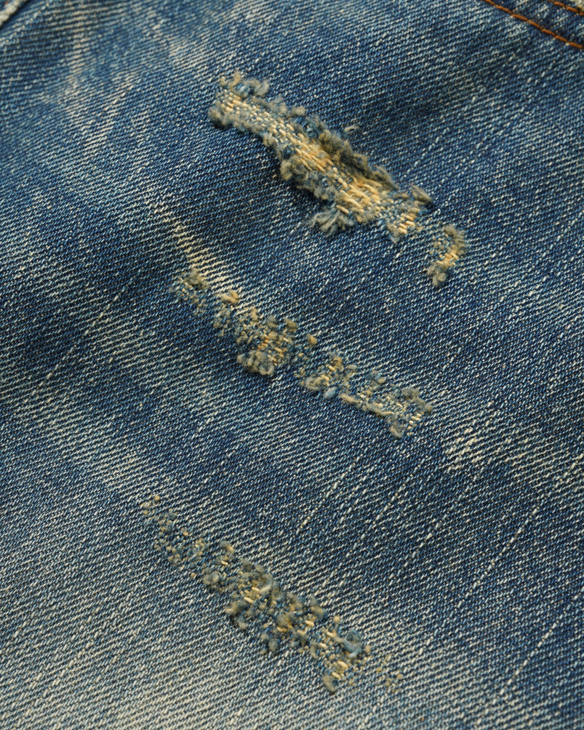 Baggy Denim Jeans, Distressed Selvedge