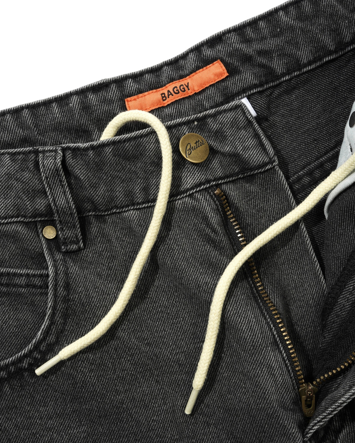 Baggy Denim Jeans, Faded Black