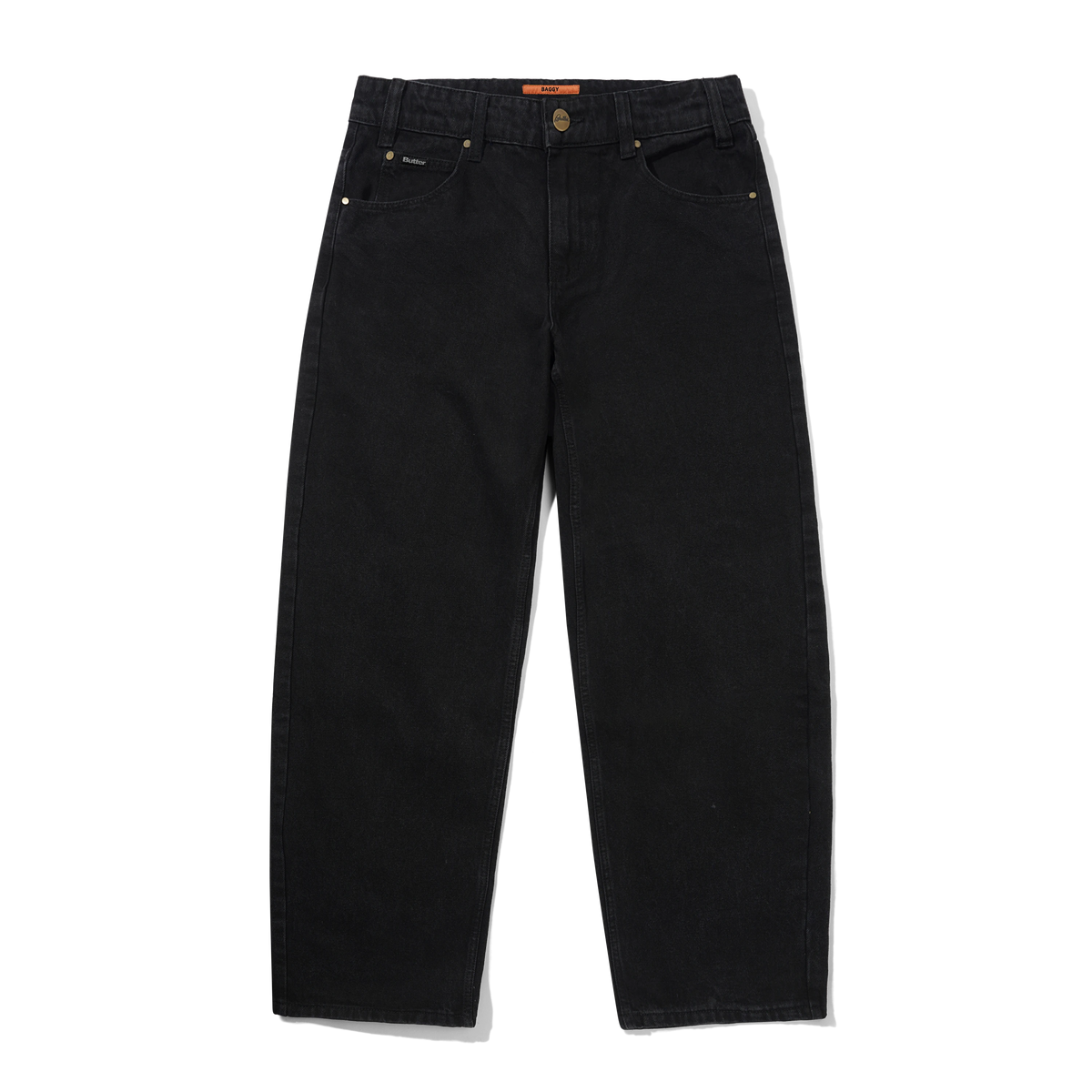 Baggy Denim Jeans, Flat Black
