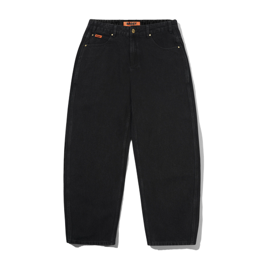 Baggy Denim Jeans, Flat Black