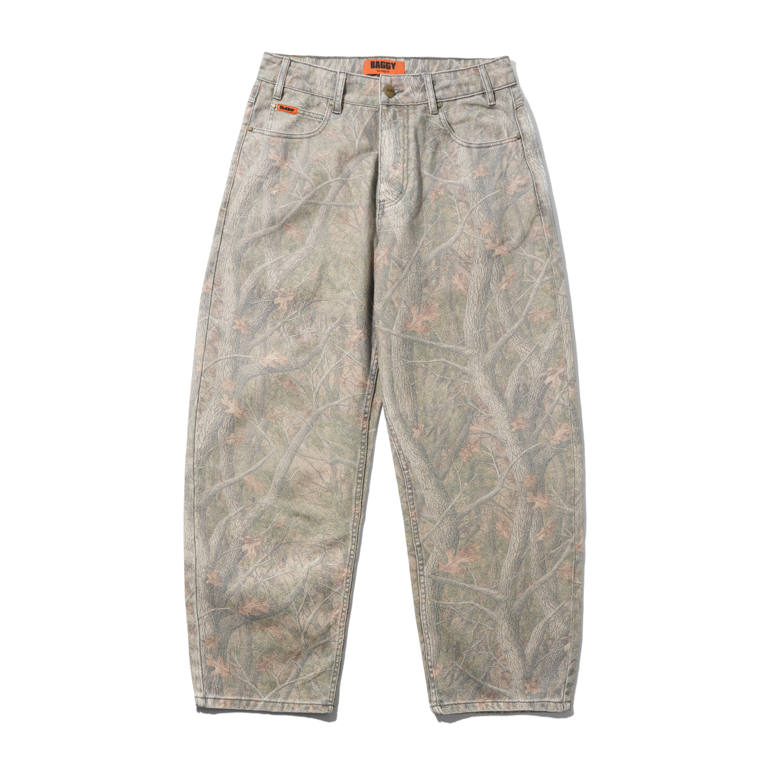 Baggy Denim Jeans, Forest Camo