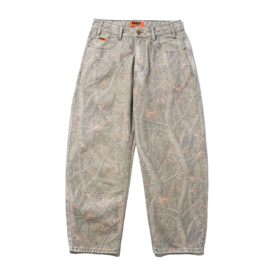 Baggy Denim Jeans, Forest Camo