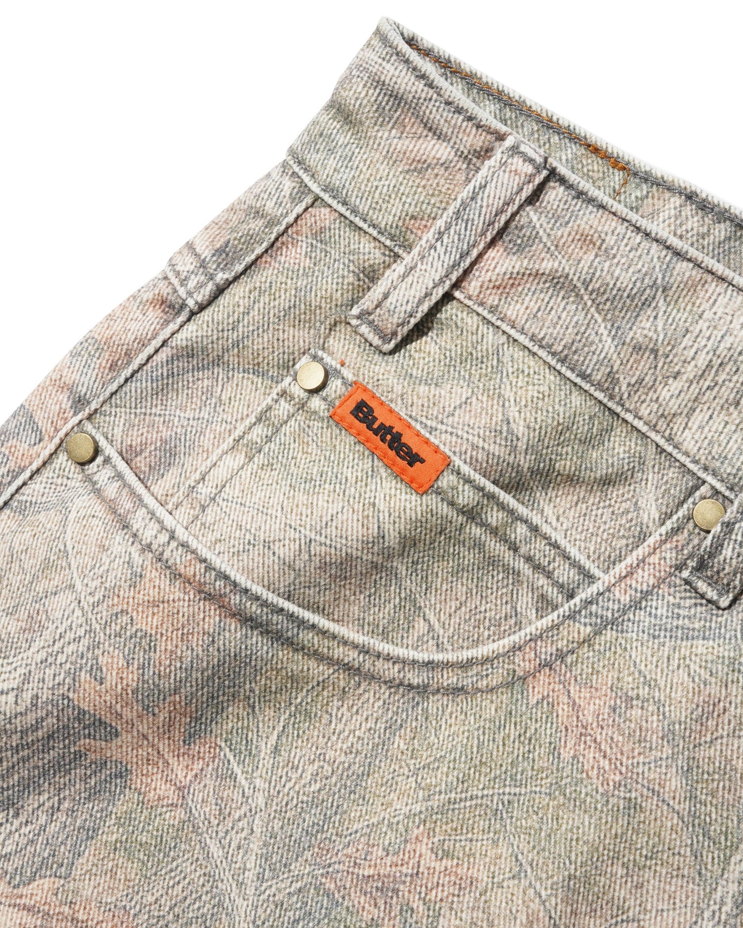 Baggy Denim Jeans, Forest Camo