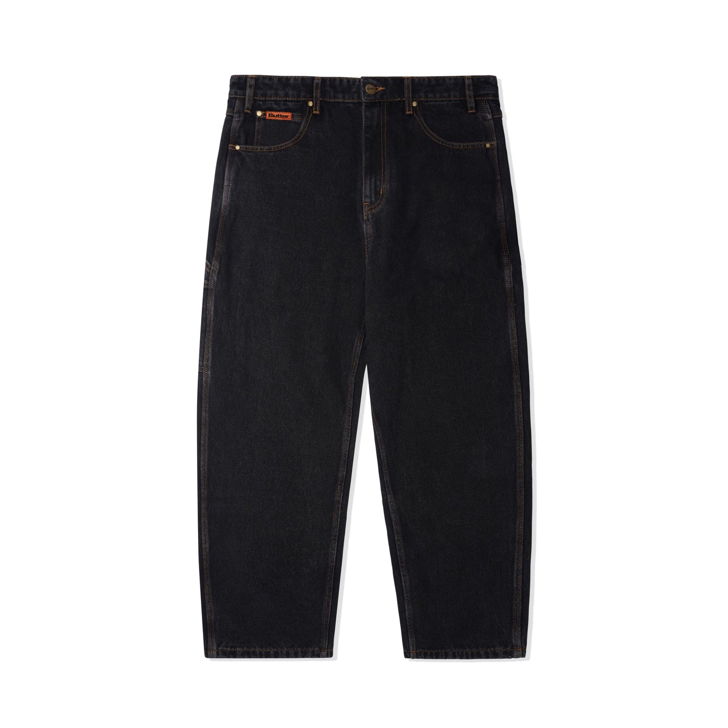 Baggy Denim Jeans, Washed Black