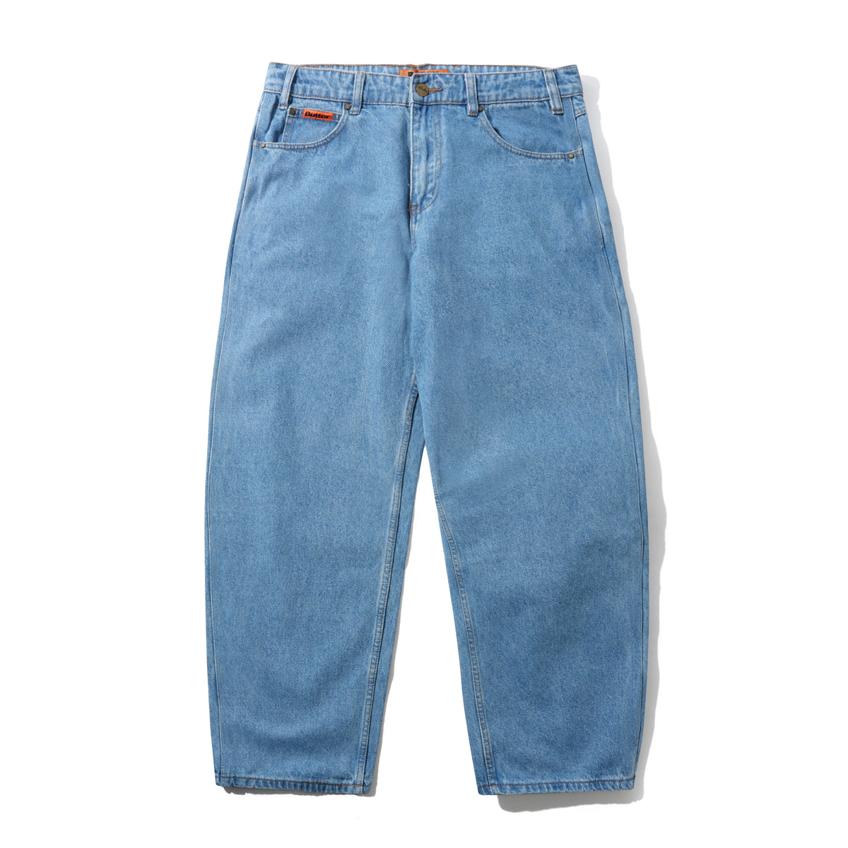 Baggy Denim Jeans, Washed Indigo
