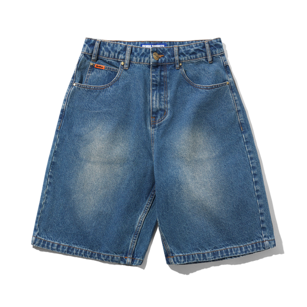 Butter Goods Baggy Denim Shorts, Distressed Indigo