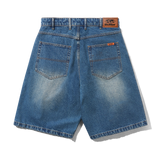 Baggy Denim Shorts, Distressed Indigo
