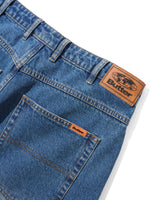 Baggy Denim Shorts, Distressed Indigo