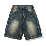 Baggy Denim Shorts, Distressed Selvedge