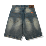 Baggy Denim Shorts, Distressed Selvedge