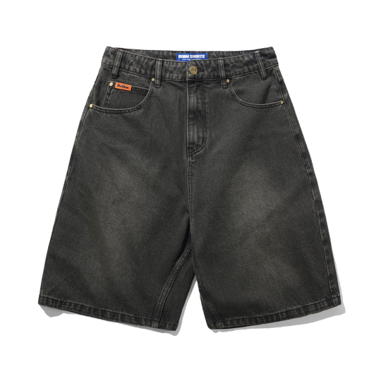 Baggy Denim Shorts, Faded Black