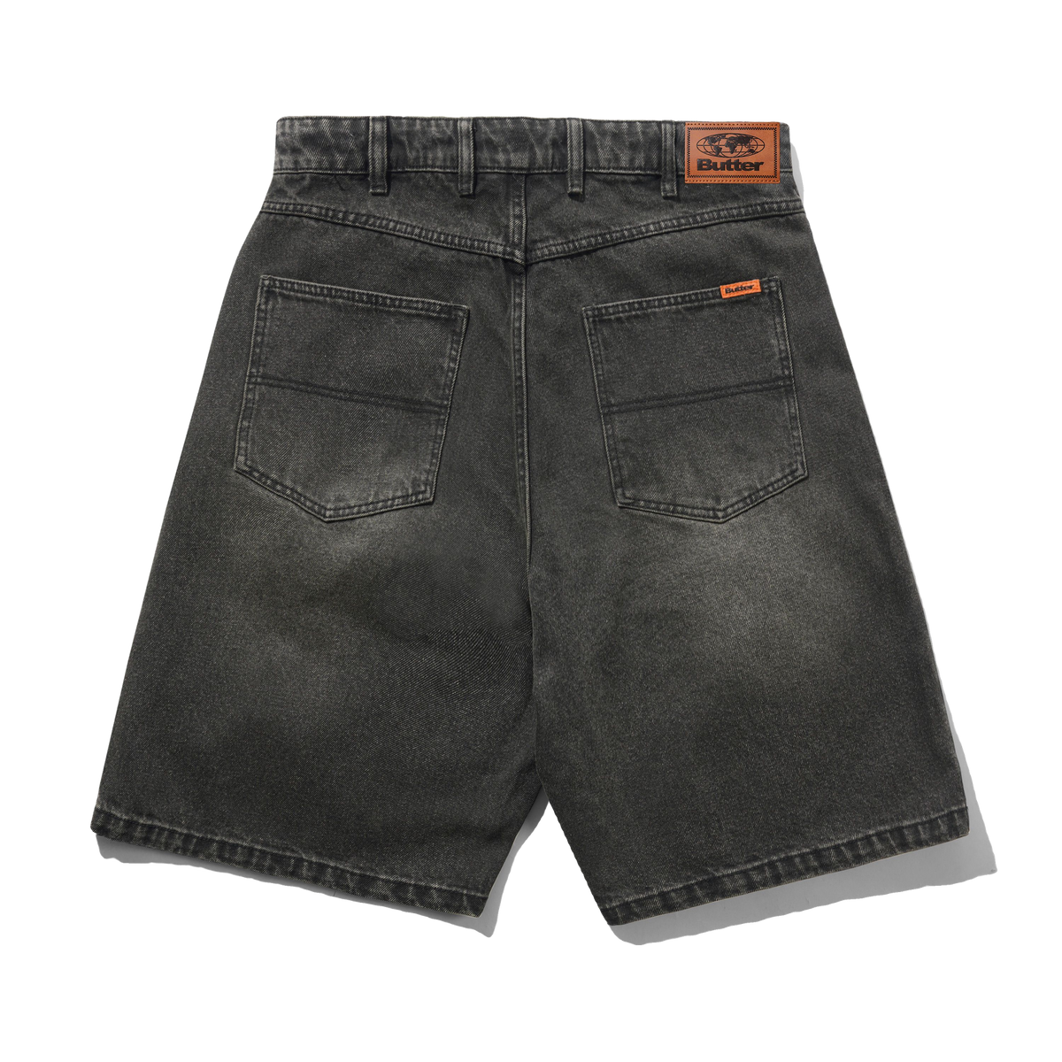 Baggy Denim Shorts, Faded Black