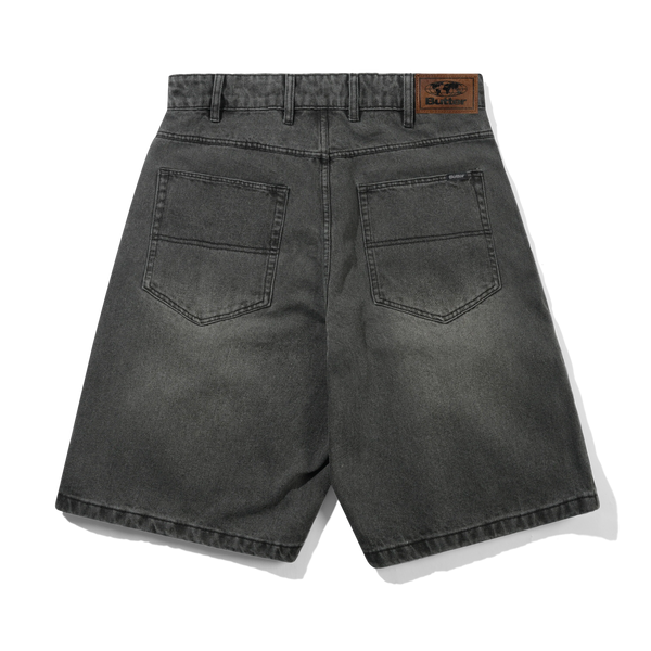 Butter Goods Baggy Denim Shorts, Faded Black