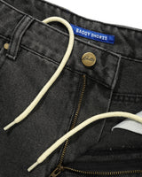 Baggy Denim Shorts, Faded Black