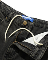 Baggy Denim Shorts, Faded Black