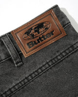 Baggy Denim Shorts, Faded Black