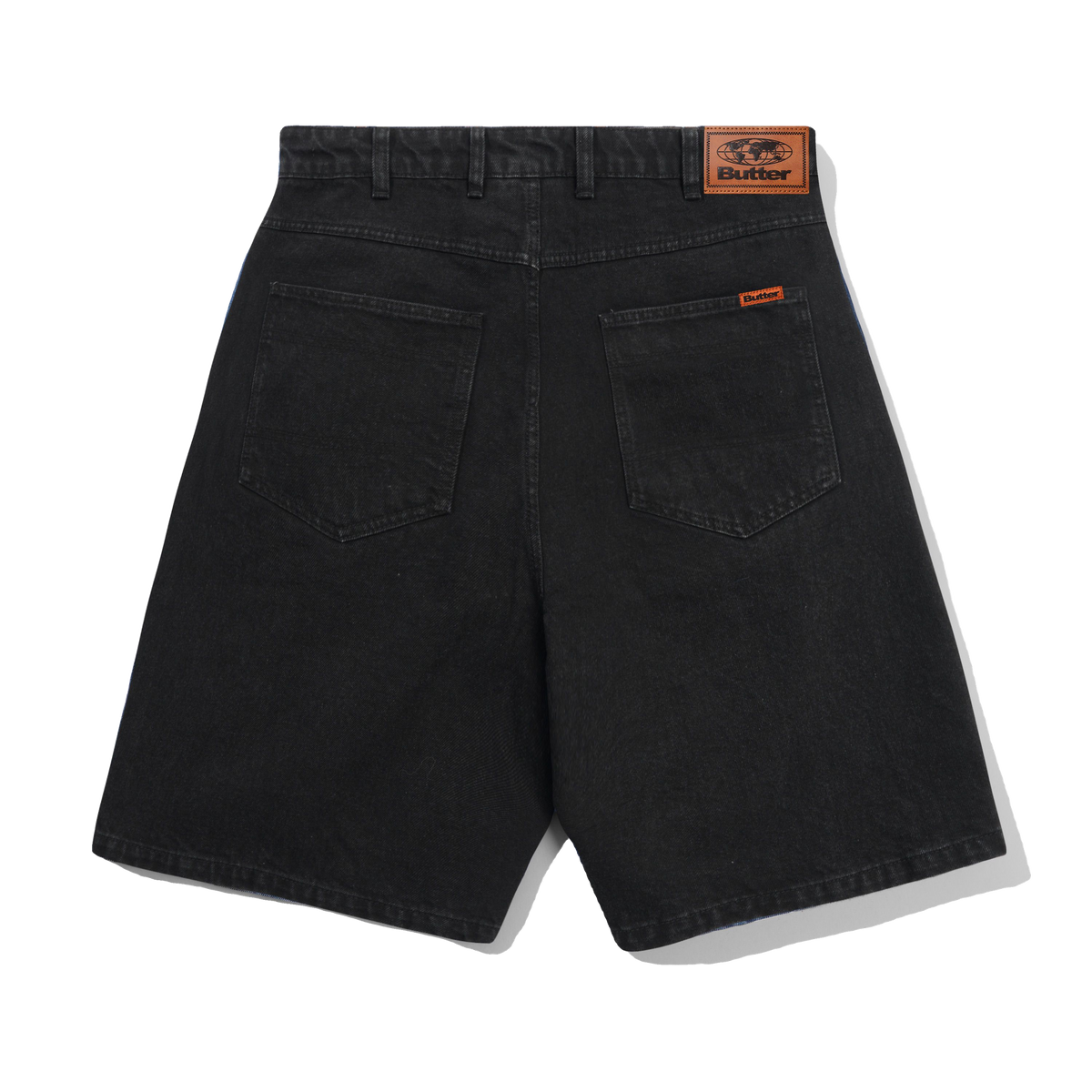 Baggy Denim Shorts, Flat Black