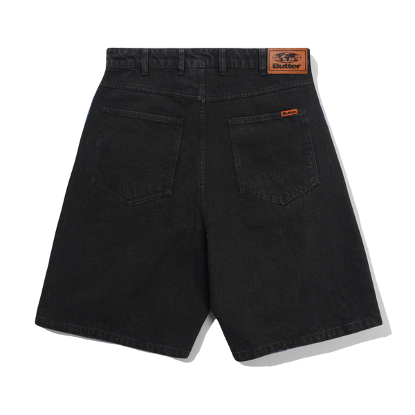 Butter Goods Baggy Denim Shorts, Flat Black
