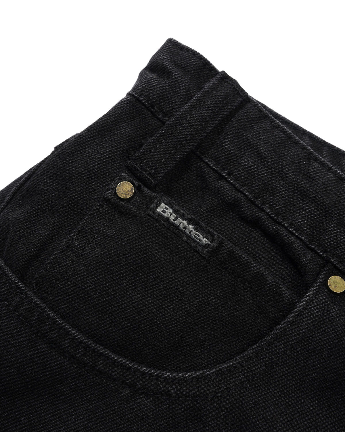 Baggy Denim Shorts, Flat Black