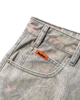Baggy Denim Shorts, Forest Camo
