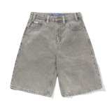 Baggy Denim Shorts, Grey Wash
