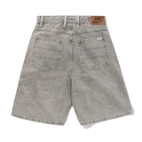 Baggy Denim Shorts, Grey Wash