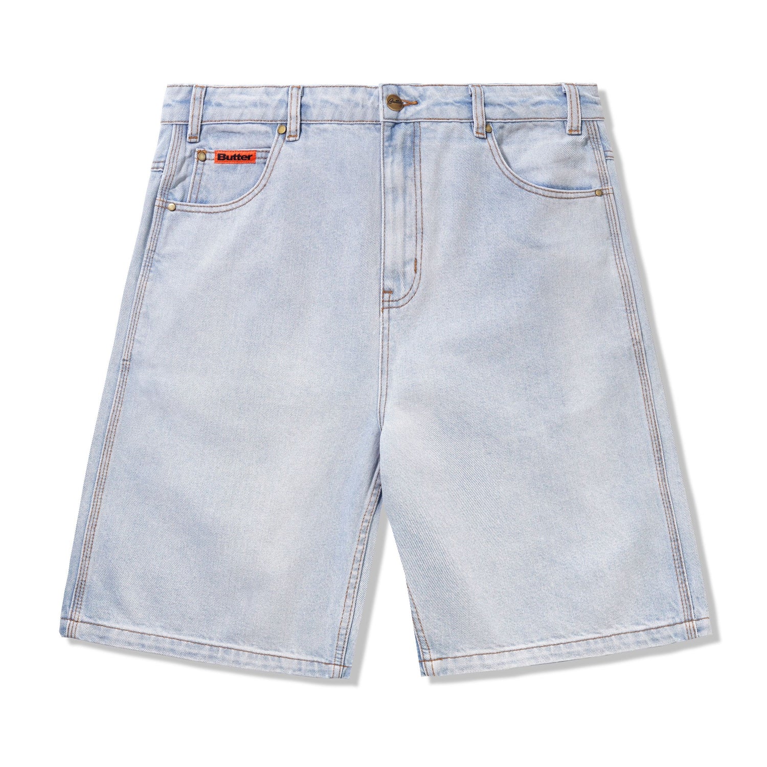 Baggy Denim Shorts, Light Blue