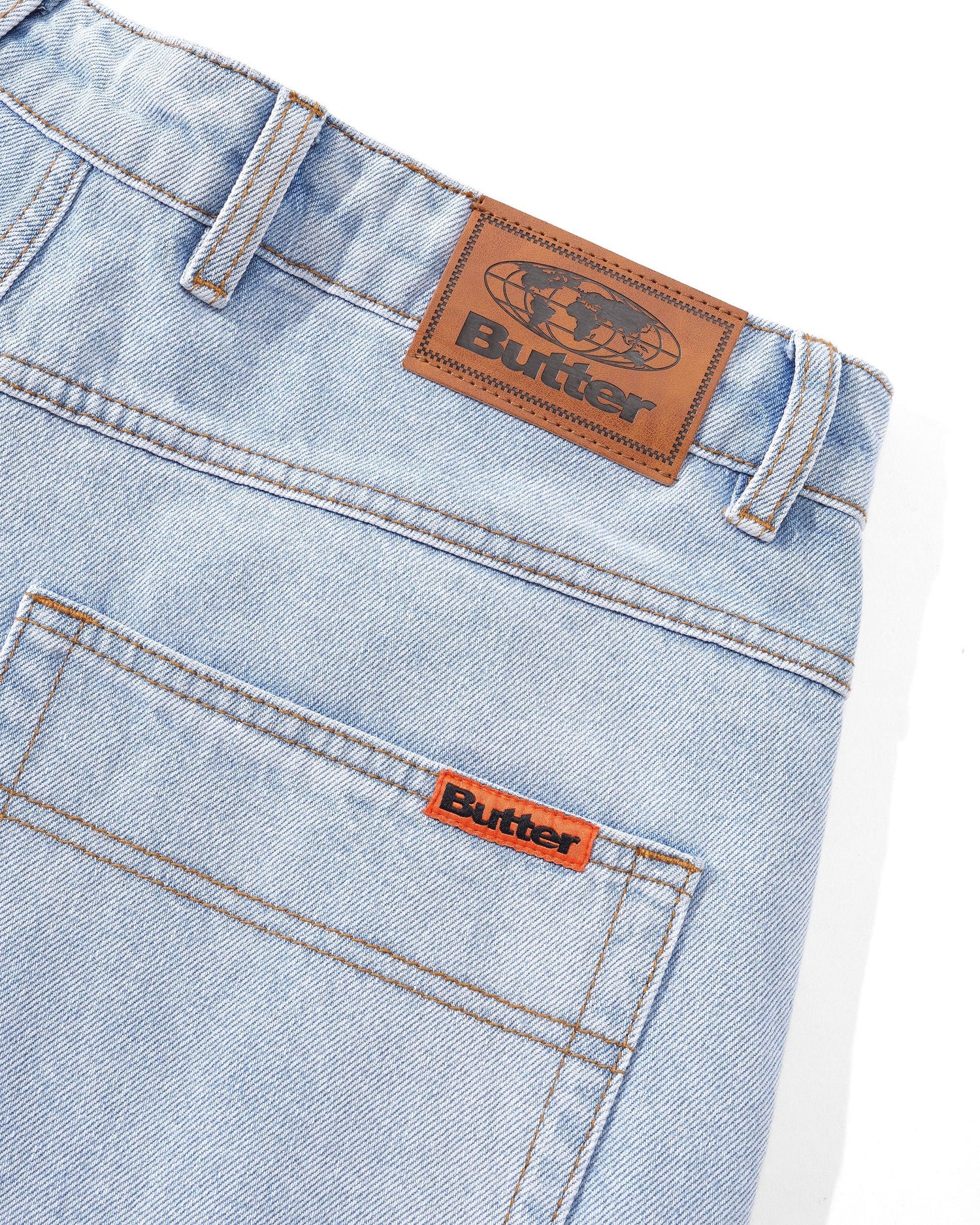 Baggy Denim Shorts, Light Blue