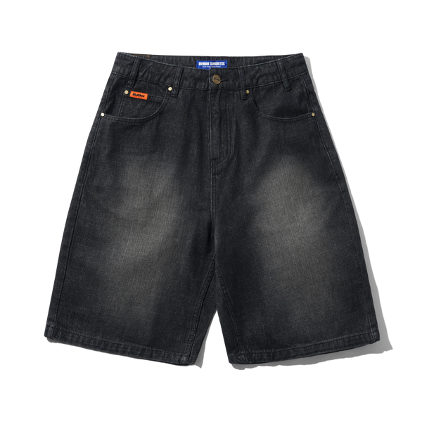 Butter Goods Baggy Denim Shorts, Slub Black