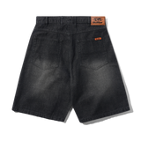 Baggy Denim Shorts, Slub Black