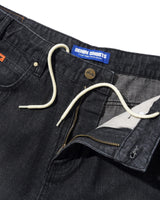 Baggy Denim Shorts, Slub Black