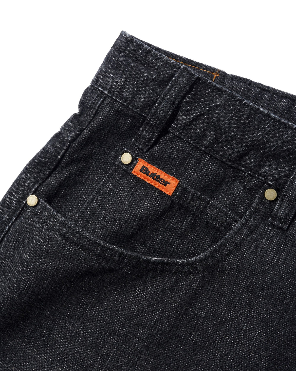 Baggy Denim Shorts, Slub Black