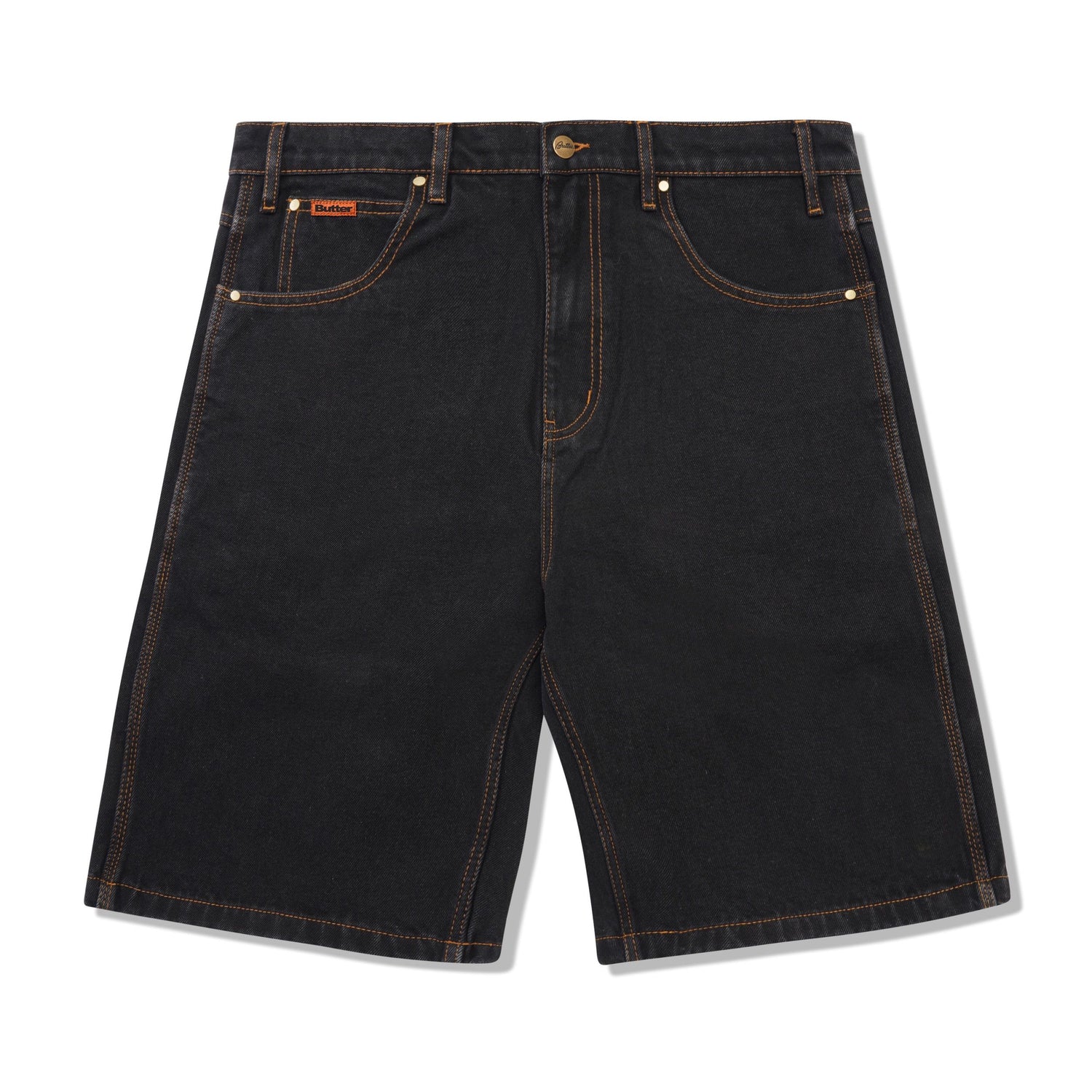 Baggy Denim Shorts, Washed Black