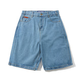 Baggy Denim Shorts, Washed Indigo