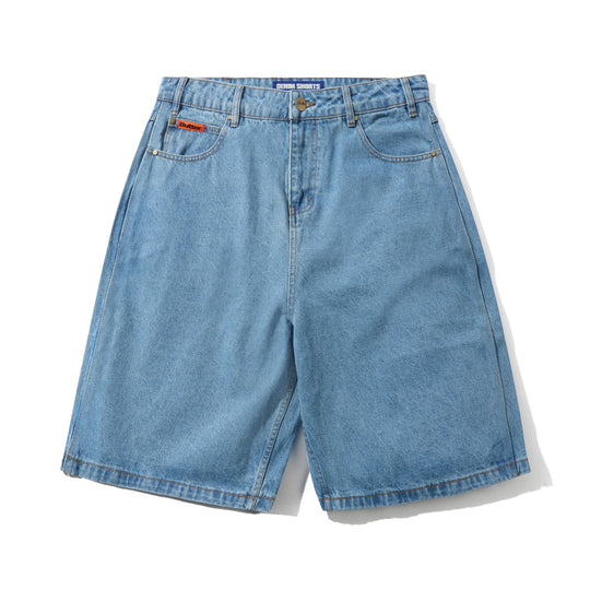 Baggy Denim Shorts, Washed Indigo