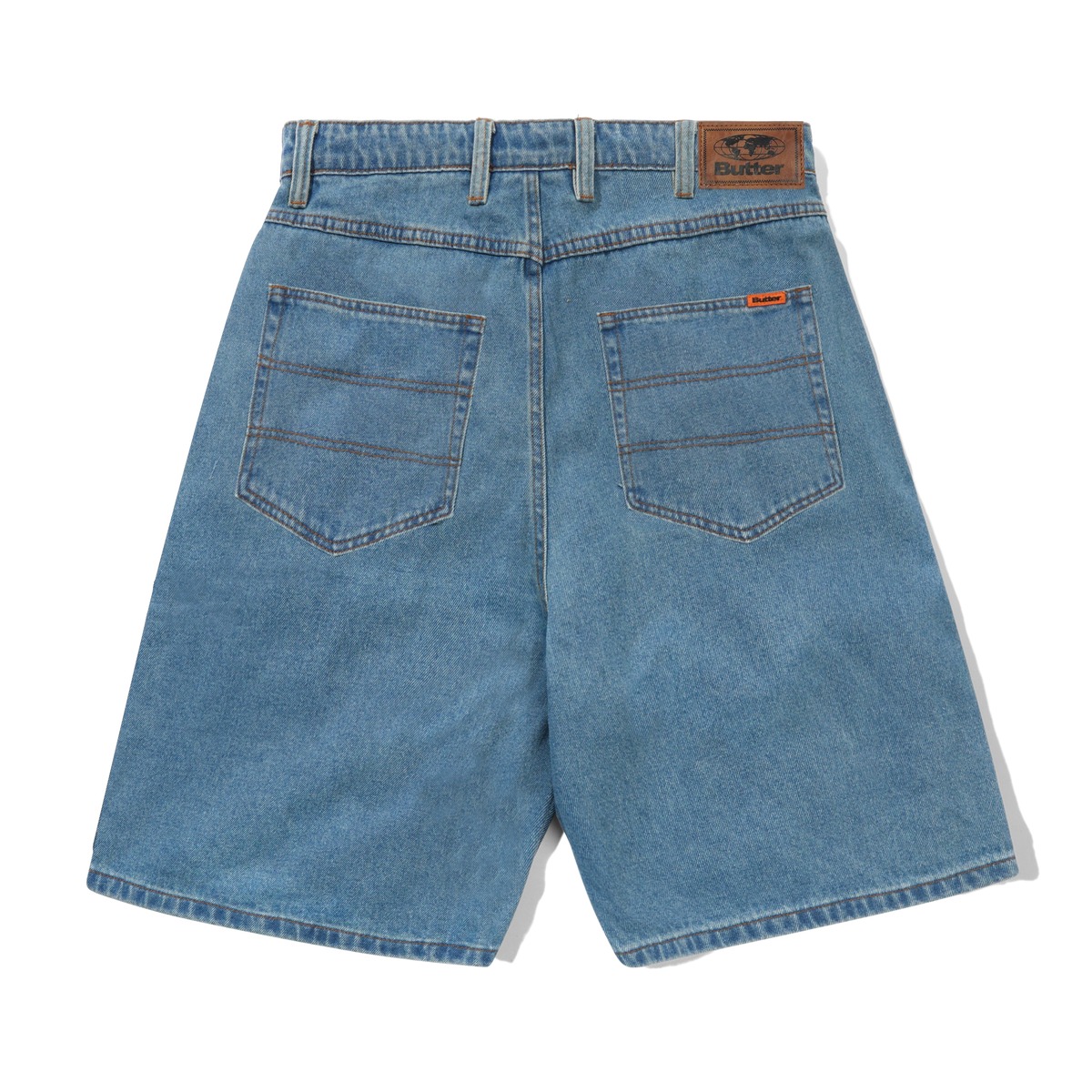 Baggy Denim Shorts, Washed Indigo