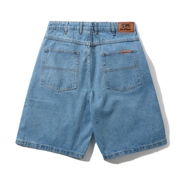 Butter Goods Baggy Denim Shorts, Washed Indigo