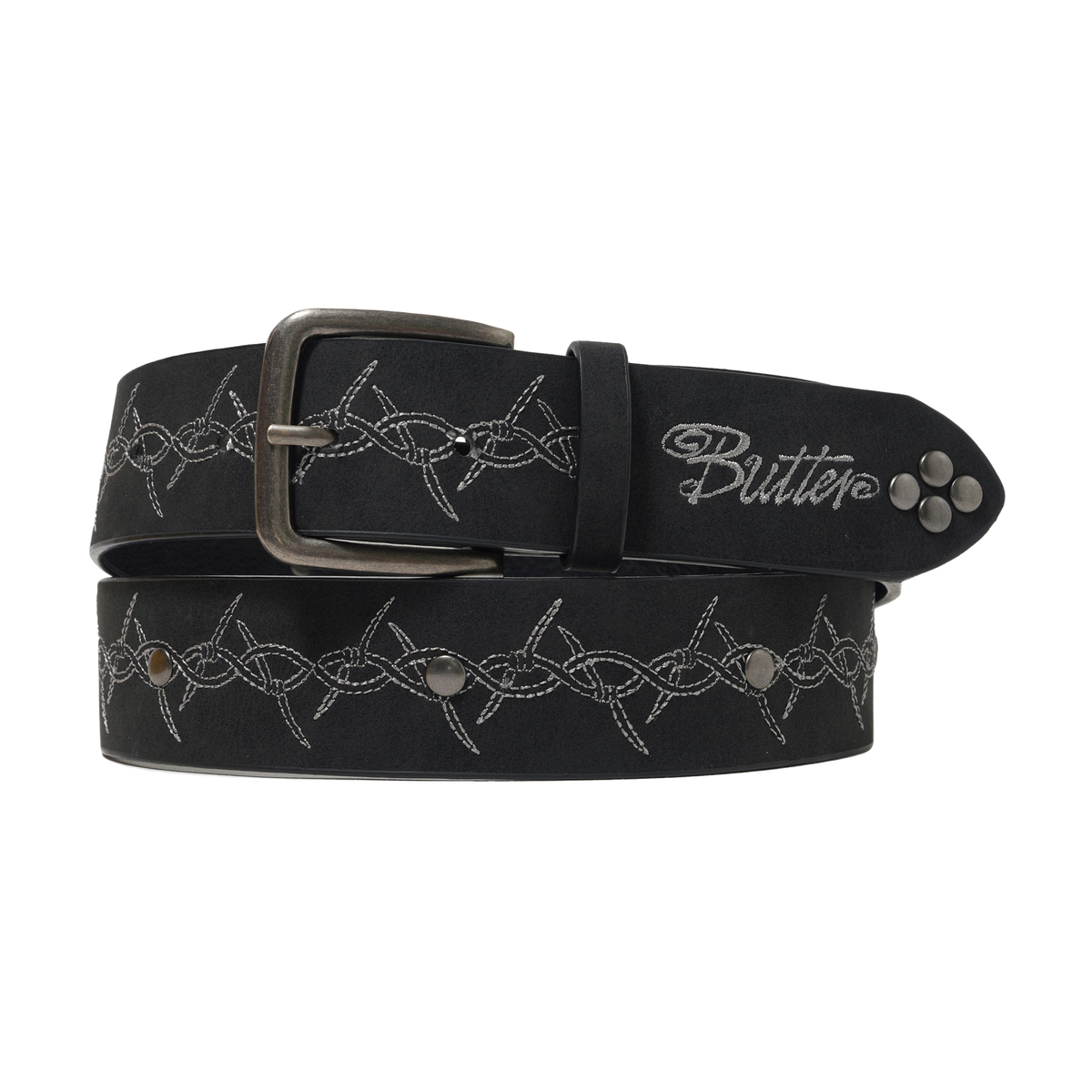Barbed Wire Studded Belt, Black