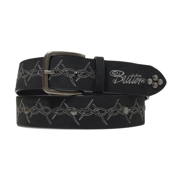 Butter Goods Barbed Wire Studded Belt, Black