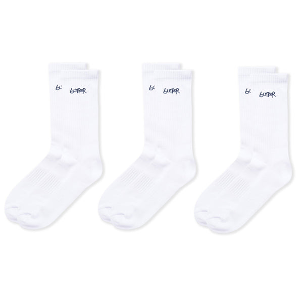 Butter Goods 3-Pack Basic Socks, White