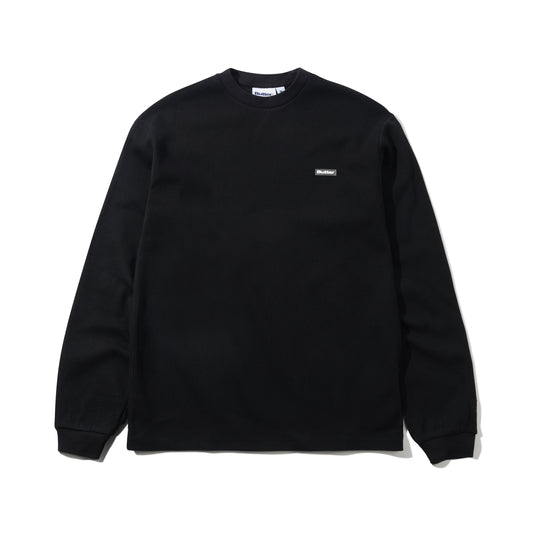 Basic Waffle L/S Tee, Black