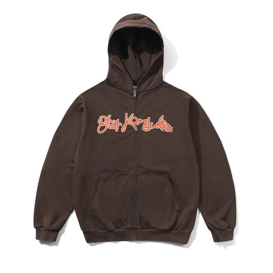 Beat Konducta Zip-Thru Hood, Washed Chestnut