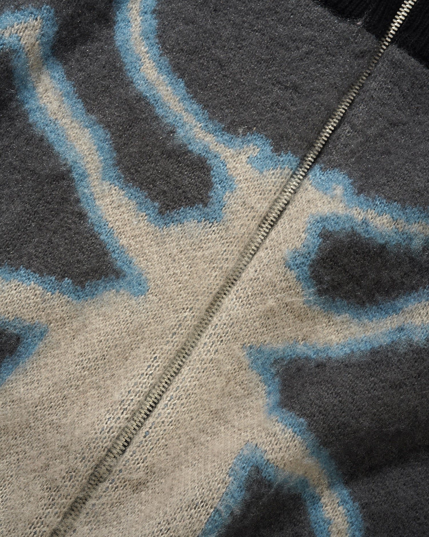 Beetle Zip-Thru Knit Sweater, Black