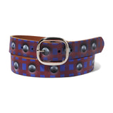 Henry Johnson / Lo-Fi Painted Belt, Burgundy / Blue
