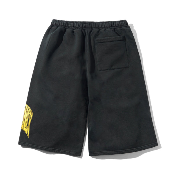 Cash Only Bench Fleece Shorts, Washed Black