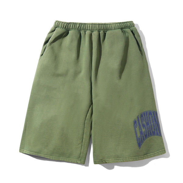 Cash Only Bench Fleece Shorts, Washed Forest Green