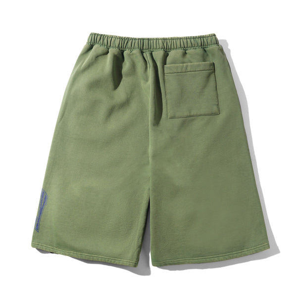 Cash Only Bench Fleece Shorts, Washed Forest Green