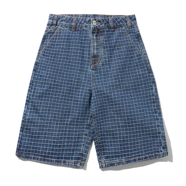 Butter Goods Big Grid Denim Shorts, Indigo