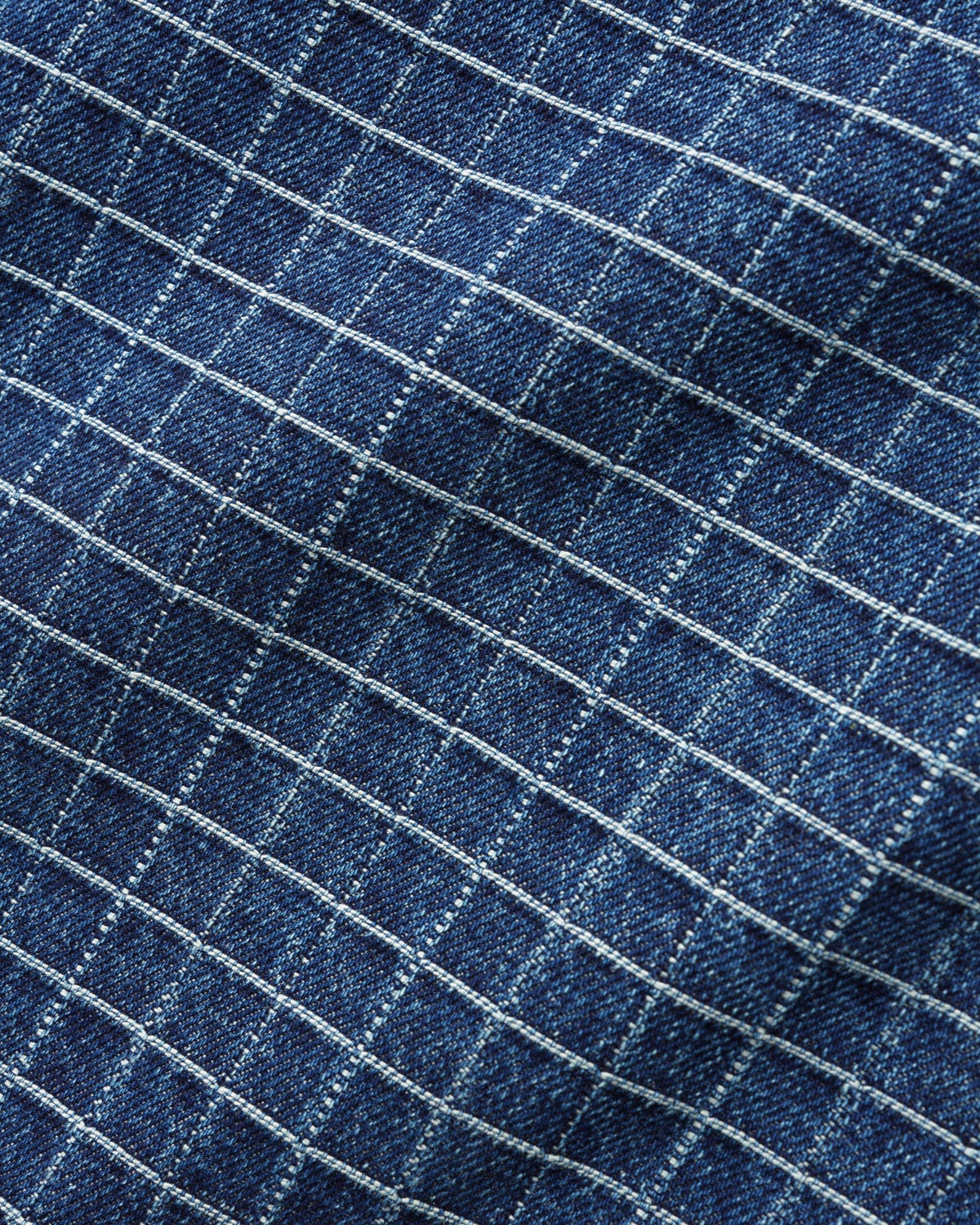 Big Grid Denim Shorts, Indigo