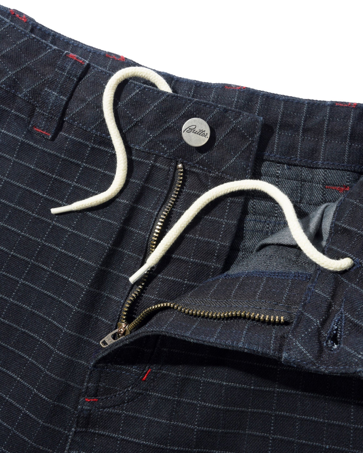 Big Grid Denim Shorts, Overdyed Black